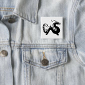 アジアのドラゴンシルエット 缶バッジ (インサイチュ)