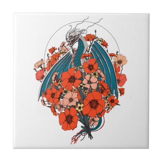 アジアのドラゴンロゴ タイル (正面)