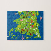 アジアのパズルの漫画の地図 ジグソーパズル (横)