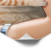 アジアのピンアップとかわいい子猫 ポスター (コーナー)