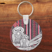 アジアのフクロウのキーリング キーホルダー (正面)