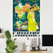 アジアのベトナムシティAnnam Hueの女性 ポスター (ホームオフィス)