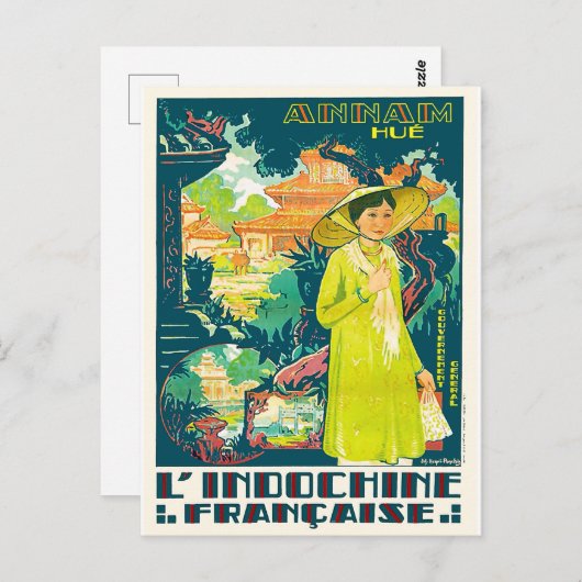 アジアのベトナムシティAnnam Hueの女性 ポストカード (正面/裏面)