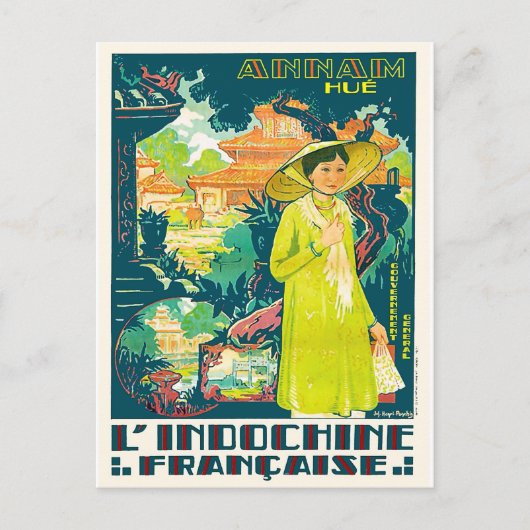 アジアのベトナムシティAnnam Hueの女性 ポストカード (正面)