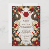 アジアのモダンフローラ中国のをバイリン結婚ガルで切り取る 招待状 (正面)