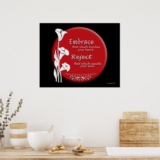 アジアのモチーフRising sunのメッセ感動的ージ ポスター (キッチン)