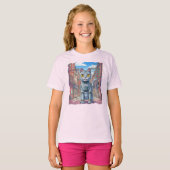 アジアのロボット猫！ Tシャツ (正面フル)
