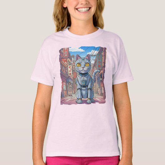 アジアのロボット猫！ Tシャツ (正面)