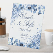 アジアの中国のライトブルーフローラカードとギフト 台座サイン (インサイチュ)