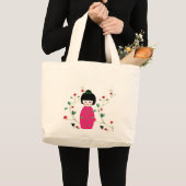 アジアの人形 ラージトートバッグ (正面(商品))