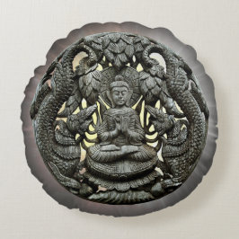 アジアの仏像 ラウンドクッション