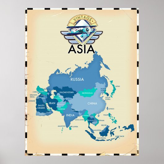 アジアの古地図 ポスター (正面)