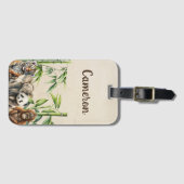 アジアの可愛らしい赤ちゃん動物 ラゲッジタグ (正面横)