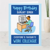 アジアの同僚へのハッピーバースデー カード (正面)
