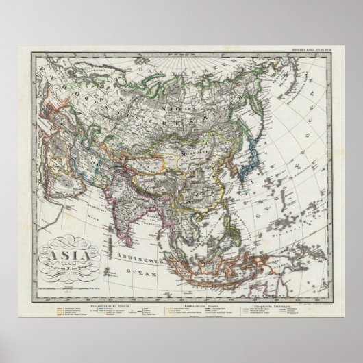 アジアの地図バイスティエラー ポスター (正面)