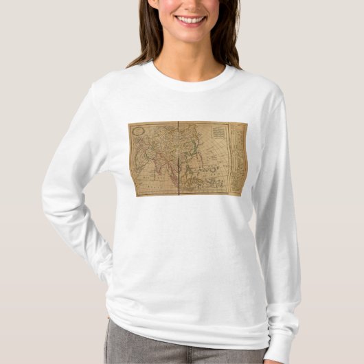 アジアの地図書の地図 Tシャツ (正面)