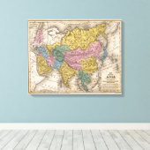 アジアの地図 キャンバスプリント (インサイチュ (ウッドフロア))