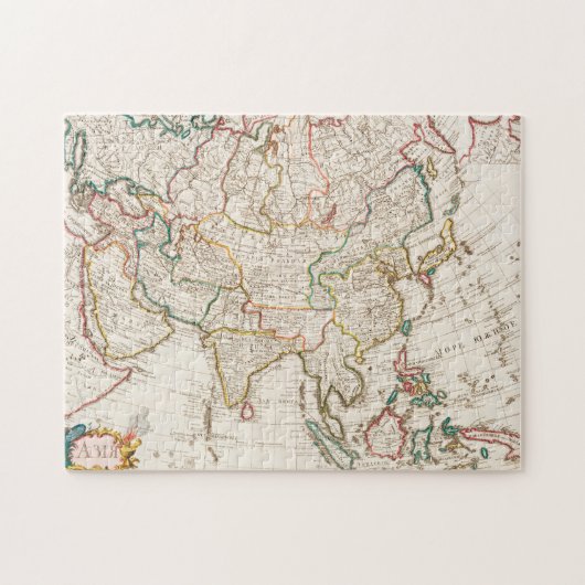 アジアの地図。ギヨームの地図と同じ ジグソーパズル (横)