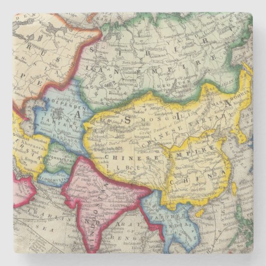 アジアの地図 ストーンコースター (正面)