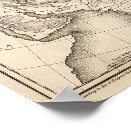 アジアの地図 ポスター (角)