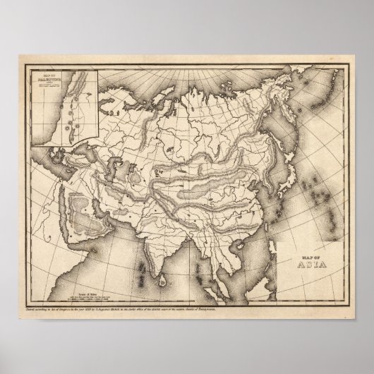 アジアの地図 ポスター (正面)