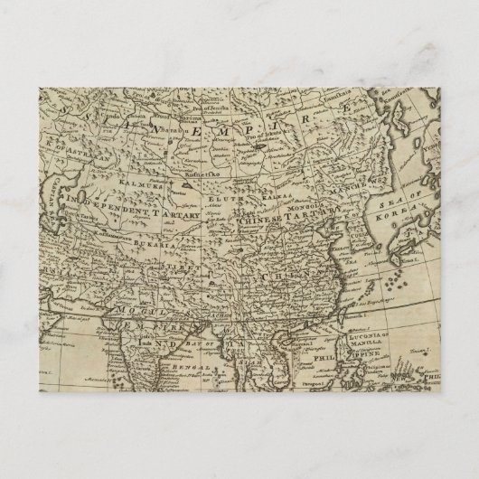 アジアの地図 ポストカード (正面)