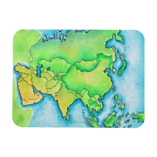 アジアの地図 マグネット (横)
