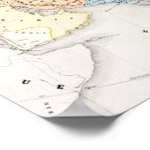 アジアの地図 Kublai Khanの時間 ポスター (角)