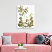 アジアの女性と動物の庭 キャンバスプリント (インサイチュ (リビング))