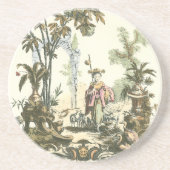 アジアの女性と動物の庭 コースター (正面)