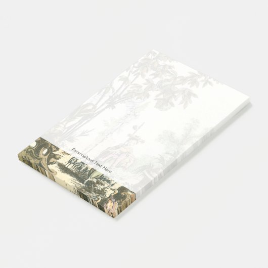 アジアの女性と動物の庭 ポストイット (アングル)