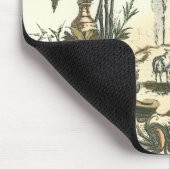 アジアの女性と動物の庭 マウスパッド (コーナー)