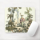 アジアの女性と動物の庭 マウスパッド (マウス)