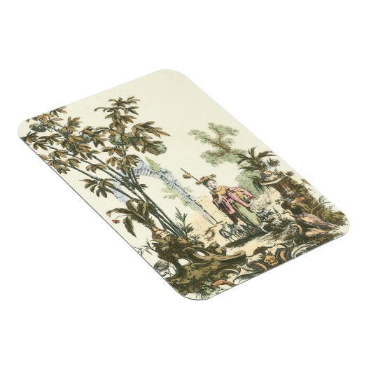 アジアの女性と動物の庭 マグネット (右側)