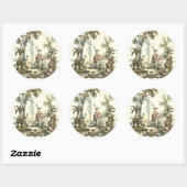 アジアの女性と動物の庭 ラウンドシール (シート)