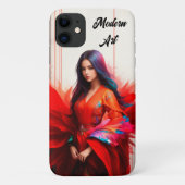 アジアの女性の着物のブルネットのデコーモダンル Case-Mate iPhoneケース (裏面)