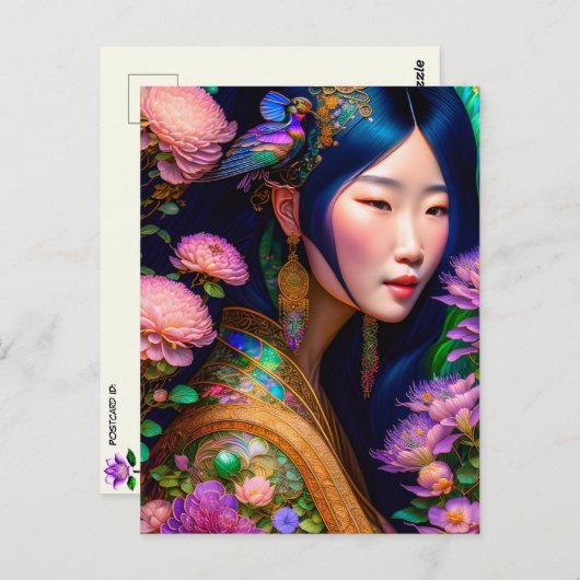 アジアの女神、ポストクロッシング ポストカード (正面/裏面)