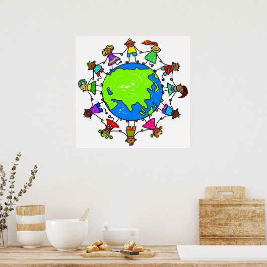 アジアの子供 ポスター (キッチン)