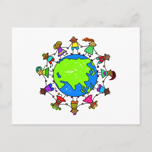 アジアの子供 ポストカード (正面)