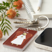 アジアの守護天使、赤（両面） キーホルダー (正面右)