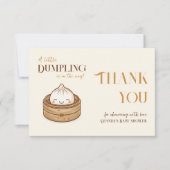 アジアの小さな餃子のかわいいベビーシャワー サンキューカード (正面)