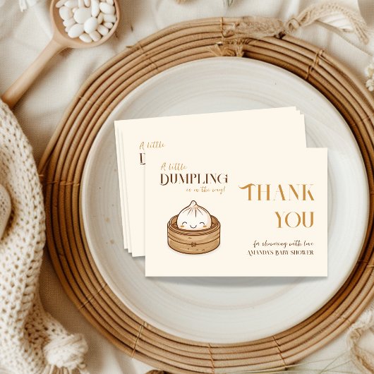 アジアの小さな餃子のかわいいベビーシャワー サンキューカード