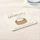 アジアの小さな餃子のかわいいベビーシャワー スクエアペーパーコースター (アングル)