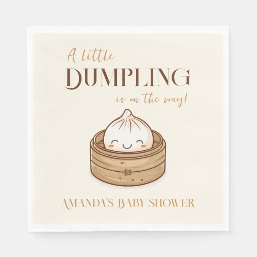 アジアの小さな餃子のかわいいベビーシャワー スタンダードランチョンナプキン (正面)