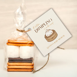 アジアの小さな餃子のかわいいベビーシャワー フェイバータグ