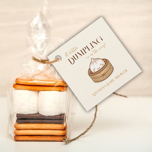 アジアの小さな餃子のかわいいベビーシャワー フェイバータグ