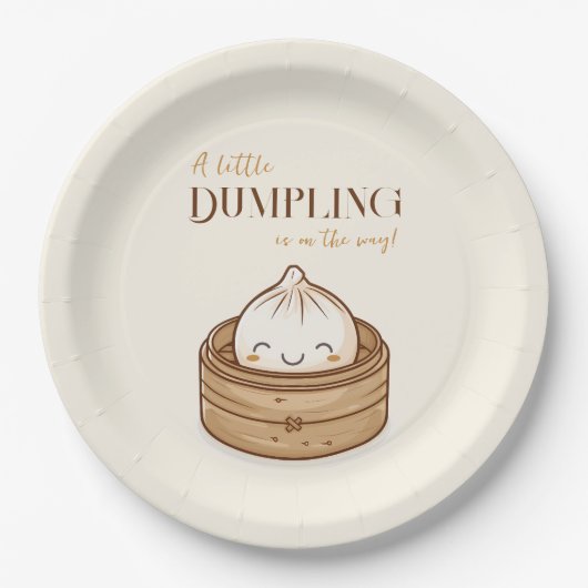 アジアの小さな餃子のかわいいベビーシャワー ペーパープレート (正面)