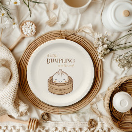 アジアの小さな餃子のかわいいベビーシャワー ペーパープレート