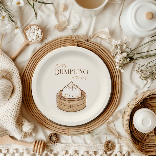 アジアの小さな餃子のかわいいベビーシャワー ペーパープレート