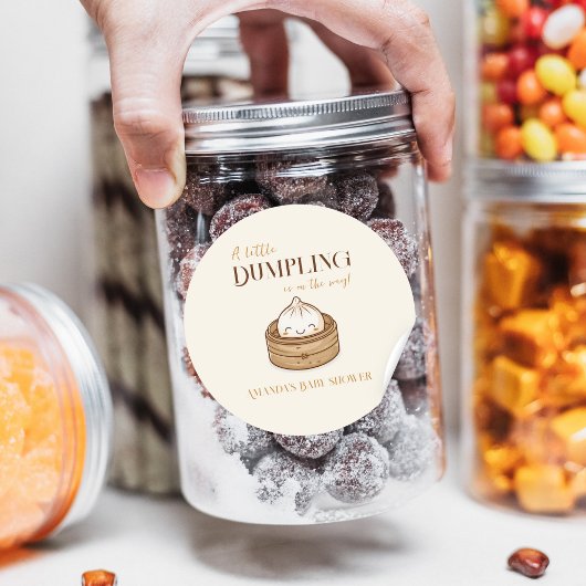 アジアの小さな餃子のかわいいベビーシャワー ラウンドシール